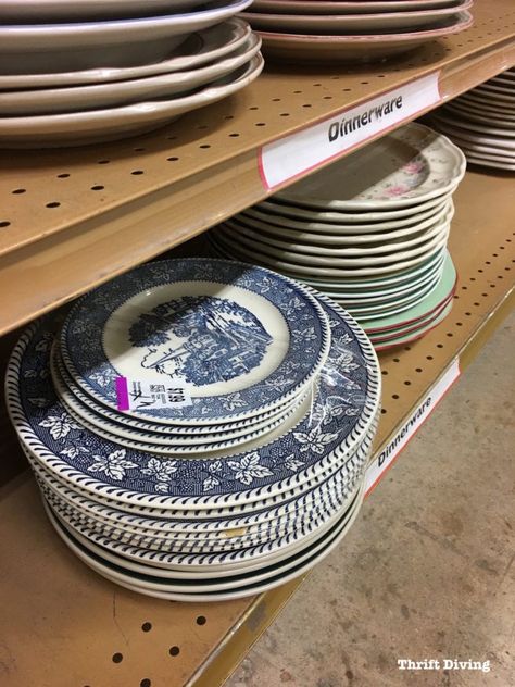 Thrift Store Dishes, Thrifted Dishware, Thrifted Dinnerware, Thrifted Dishes, Boho Crafts Diy Decor, Antique Dishes Collectible, Thrift Store Diy Projects, Diy Thrift Store Crafts, Repurposed Junk