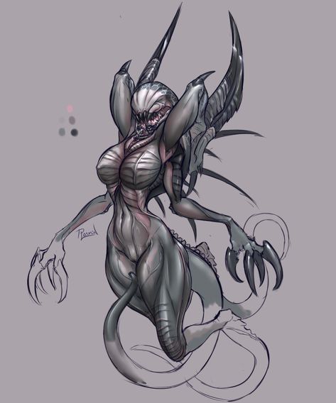 Female Xenomorph, Monster Human, Evolve Monster, Female Alien, The Old Gods, Warframe Art, Female Monster, Monster Girl Encyclopedia, Monster Artwork