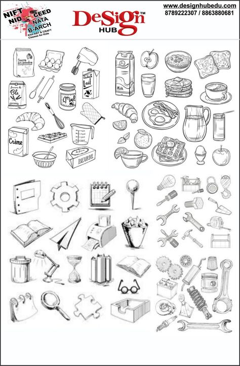 3d Objects Drawings, Random Objects Drawing Reference, Random Object Drawing, Cute Objects To Draw, Inanimate Objects Drawing, Line Drawing Objects, Simple Object Drawing, Easy Object Drawing, Drawing Reference Objects