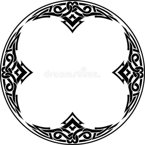 Ornate Celtic Arc and Round Border. Tattoo style round border, celtic vintage pattern ornamental design royalty free illustration Round Border Design, Border Tattoo, Knot Drawing, Celtic Knot Drawing, Celtic Images, Celtic Border, Norse Design, Celtic Artwork, Celtic Circle