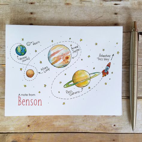 Spaceship Tattoo, Planet Birthday, Kids Notes, Space Explorer, Outer Space Birthday, Dragon Birthday, Space Adventure, Black Pen, Space Birthday