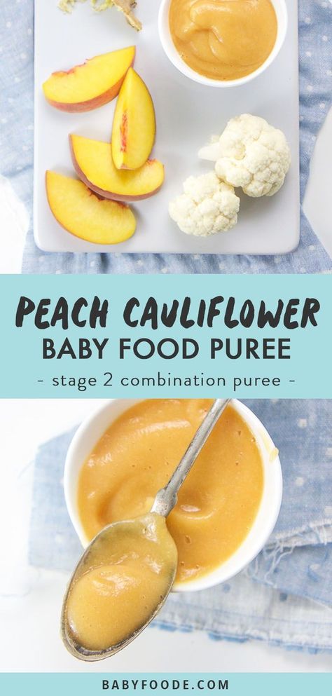 Baby Food Puree Combinations, Ginger Baby, Baby Food Puree, Baby Food Combinations, Ginger Babies, Diy Baby Food, Easy Baby Food Recipes, Peach Puree, Healthy Baby Food