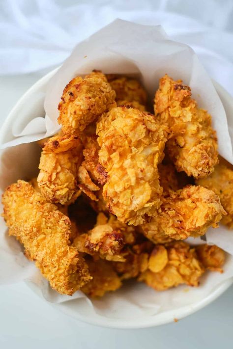 Air Fryer Popcorn Chicken Kfc Popcorn Chicken Recipe, Air Fryer Popcorn Chicken, Chicken In An Air Fryer, Air Fryer Popcorn, Frozen Popcorn, Chicken In The Air Fryer, Panini Recipes Chicken, Kid Friendly Meals Dinner, Popcorn Chicken Recipe