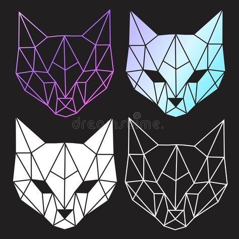 Print Vector abstract polygonal geometric abstract cat head. Art royalty free illustration Cat Geometric Art, Geometric Cat Art, Geometric Art Animal Pattern, Geometric Cat Drawing, Geometric Animals Drawing, Origami Background, Geometric Cat Tattoo, Cat Face Drawing, Triangle Drawing