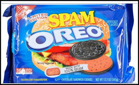 Spam Oreos? Another Fake Flavor Goes Viral : snopes.com Weird Oreo Flavors, Pop Tart Flavors, Oreo Cookie Flavors, Funny Food Memes, Weird Snacks, Gross Food, Oreo Flavors, Pop Tart, Food Memes