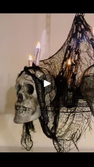 DIY Dollar Tree Skull Chandelier. The spookiest DIY Halloween project The next. Follow to see more #halloween2024 #halloweenseason #halloweenprops... | By Smart Living Zone | Facebook Halloween Chandelier Diy, Skull Chandelier, Halloween Chandelier, Hanging Baskets Diy, Halloween Maze, Basket Diy, Diy Halloween Projects, Diy Chandelier, Halloween Lights