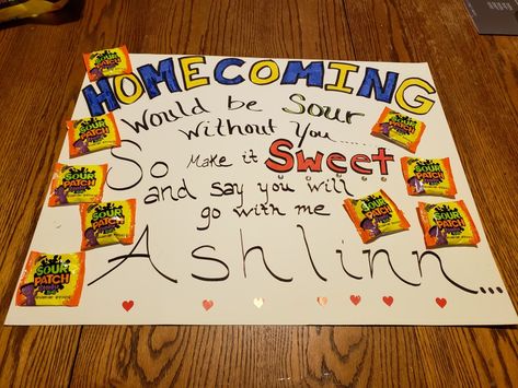 Sweet and simple.... as well as sweet and sour Simple Dance Proposal Ideas, Sour Patch Hoco Proposals, Hoco Proposals Ideas With Candy, Skittles Homecoming Proposal, Candy Hoco Proposals, Hoco Proposals Ideas Candy, Candy Homecoming Proposals, Sour Patch Kids Hoco Proposal, Sadie Proposals Ideas