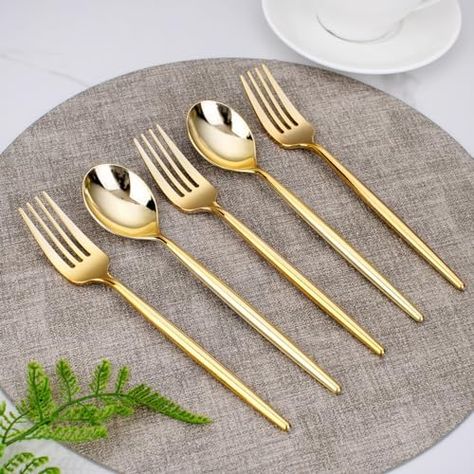 Wholesale SUT 200PCS Gold Plastic Forks and Spoons Heavy Duty Set, Gold Disposable Silverware, Gold Cutlery, Gold Disposable Utensils, Plastic Flatware Includes 100 Forks, 100 Spoons for Party Factory Check more at https://www.packagingeye.com/product/wholesale-sut-200pcs-gold-plastic-forks-and-spoons-heavy-duty-set-gold-disposable-silverware-gold-cutlery-gold-disposable-utensils-plastic-flatware-includes-100-forks-100-spoons-for-party-factory Silver Ware, Disposable Utensils, Camping Inspiration, Gold Cutlery, Plastic Utensils, Plastic Forks, Forks And Spoons, Custom Products, Forks