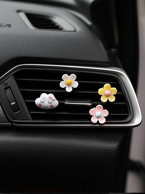 Multicolor    Plastic  Ornaments Embellished   Automotive Accessories Flower Cloud, Car Interior Diy, Car Deco, Cloud Design, Set Love, Flower Car, Boy Car, Rainbow Flower, Car Perfume