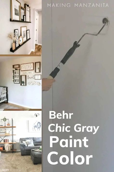 Behr Chic Gray Color Palette, Best Behr Gray Paint Colors Bathroom, Behr Paint Color Graycloth, Behr Gray Paint Colors Living Rooms, Behr Paint Chic Gray, Whitish Gray Paint Colors, Bear Grey Paint Colors, Behr Chic Gray Living Room, Chic Gray Behr Paint Living Room