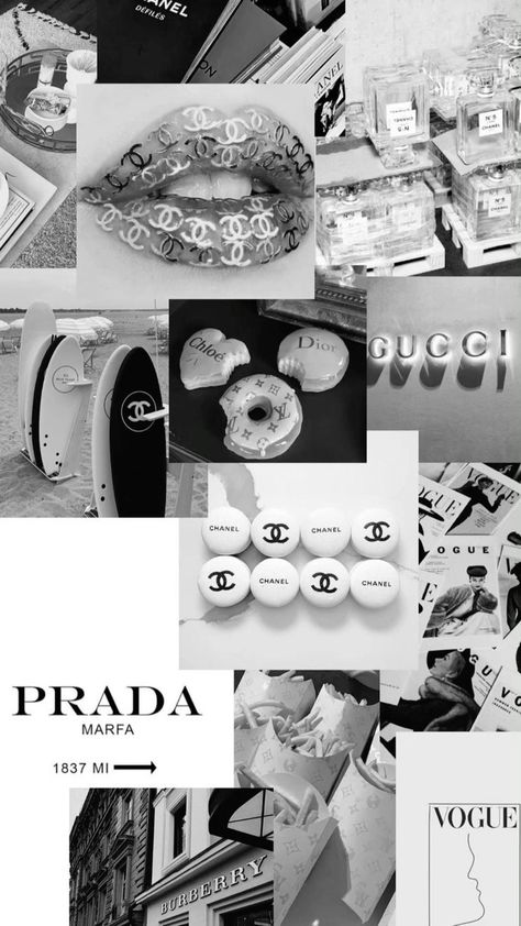 Black And White Collage, White Collage, Aesthetic Iphone, Wallpaper Aesthetic, Wallpaper Iphone, Prada, Iphone Wallpaper, Louis Vuitton, Black And White