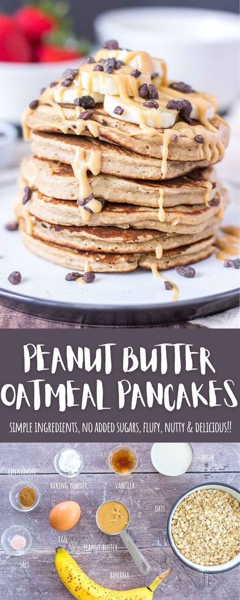 Pb Pancakes, Peanut Butter Pancake Recipe, Decadent Cheesecake, Oatmeal Pancakes Recipe, Peanut Butter Pancakes, Recipe Cheesecake, Butter Pancakes, Mediterranean Breakfast, Pancakes Vegan