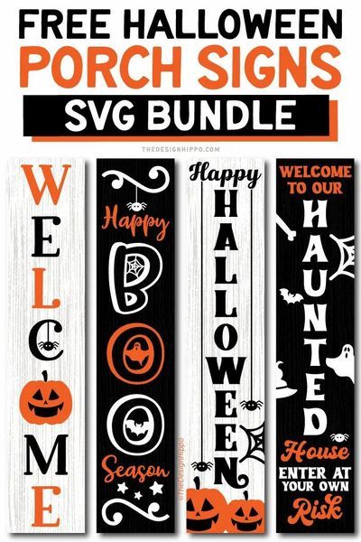 Painted Halloween Signs, Free Svg Images, Fall Cricut, Porch Leaners, Halloween Porch Sign, Wood Deco, Silhouette Cameo 4, Svg Bundles, Silhouette Diy