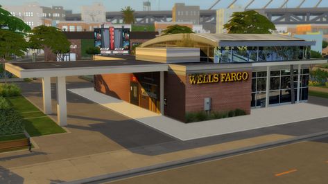 Sims 4 - Sims 4 Custom Content - sims4cc - ts4 - 3d - build cc - deco cc - chase bank - wells fargo Chase Bank, Wells Fargo, Sims 4 Custom Content, Custom Content, Sims 4, Building