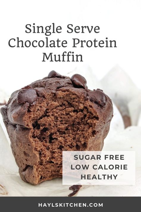 Muffin For One, Protein Powder Muffins, Chocolate Protein Muffins, High Protein Muffins, Baking With Protein Powder, Low Sugar Diet Recipes, Low Calorie Protein, Quick Protein, High Protein Desserts