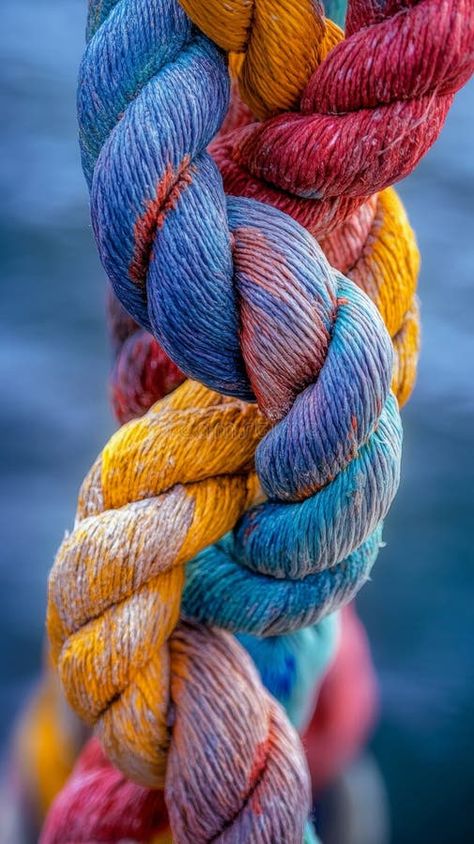 Colorful twisted rope close-up, vibrant texture and maritime concept royalty free stock image Boat Rope, Rough And Smooth, Dream Boat, Colored Rope, Arm Guard, Texture Inspiration, Stock Images Free, Close Up, Macrame