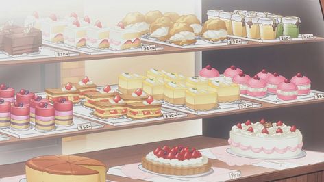 Anime Cooking, Yumeiro Patissiere, Backgrounds Cartoon, Cake Wallpaper, Anime Cake, Kiss And Make Up, Anime Foods, Food Anime, Food Cartoon