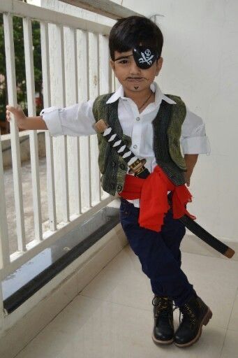 Boy Pirate Costume Diy, Homemade Pirate Costume For Kids, Boys Pirate Costume Diy, Pirate Dress Up Day At School, Pirate Costume Kids Boys, Boy Pirate Costume, Toddler Pirate Costumes, Pirate Fairy Costume, Girls Pirate Costume