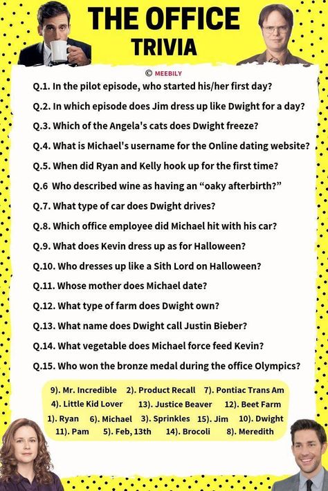 80+ Office Trivia Questions & Answers - Meebily Trivia Game Ideas, Office Trivia Questions, The Office Trivia, The Office Quiz, Michael Scarn, Trivia Questions For Adults, Poconos Vacation, Funny Trivia Questions, Funny Quiz Questions