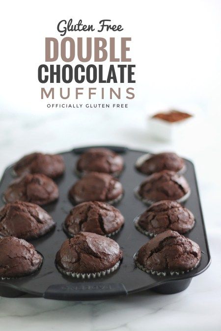 Gluten Free Double Chocolate Muffins Double Chocolate Muffins Gluten Free, Muffins Chocolate Chip, Gluten Free Chocolate Muffins, Allergy Recipes, Vegan Apple Pie, Chocolate Muffin Recipe, Double Chocolate Muffins, Gf Baking, Baked Apple Pie