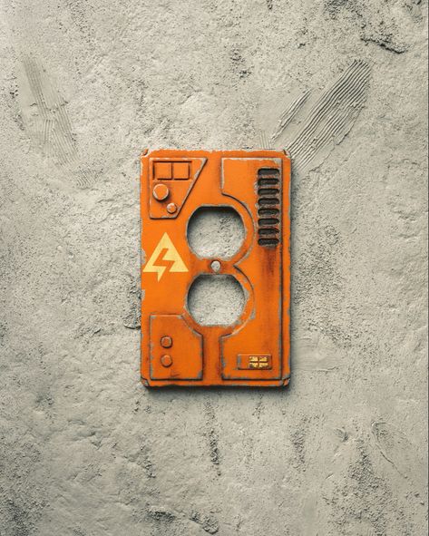 Star Wars inspired outlet cover Star Wars Light Switch Cover, Outlet Painting Ideas, Star Wars Light Switch, Workshop Bedroom, Sci Fi Furniture, Star Wars Man Cave, Man Cave Items, Star Wars Light, Star Wars Room