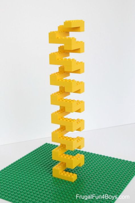 Build Math Patterns with LEGO Bricks – Frugal Fun For Boys and Girls Lego Tower, Mathematical Patterns, Lego Math, Preschool Patterns, Lego Challenge, Lego Education, Lego Girls, Math Patterns, Lego Club