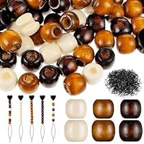 Wooden Hair Beads, Beads For Braids, Braid Beads, Dark Coffee, Kinds Of Colors, Coffee Packaging, Elastic Hair Bands, Hair Beads, Crimping