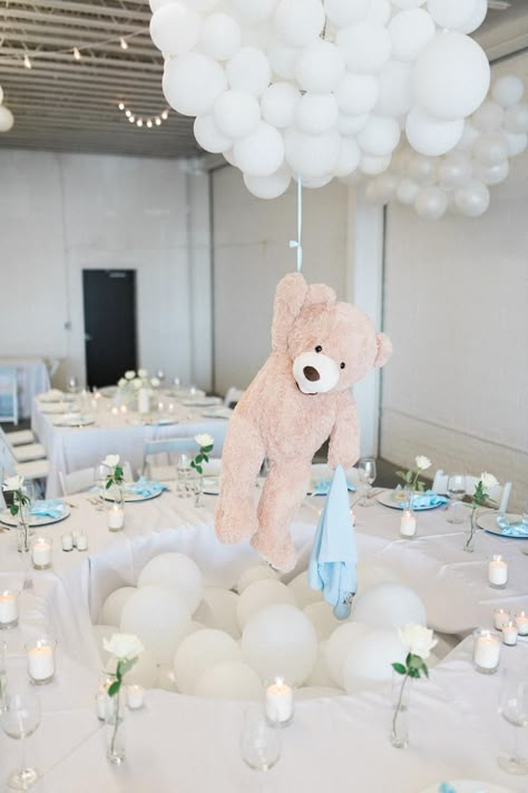 Read More: https://www.stylemepretty.com/living/2021/04/21/baby-shower-theme-you-are-more-than-just-a-dream/ Cloud Baby Shower Theme, Décoration Baby Shower, Baby Shower Girl Diy, Baby Shower Decorations Neutral, Bear Baby Shower Theme, Classy Baby Shower, Themed Baby Shower Ideas, Baby Shower Deco, Baby Shower Theme Decorations