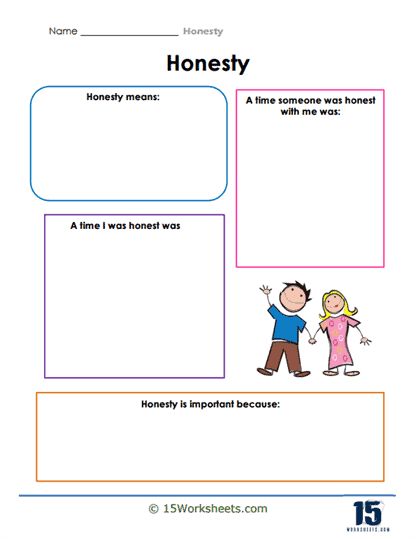 Graphic Organizer Worksheet - 15 Worksheets.com Honesty Bible Craft, Honesty Activities, Honesty Worksheets Free Printable, Honesty And Transparency Quotes, Importance Of Honesty, Holiday Science, Honesty And Integrity, Kindergarten Social Studies, Educational Worksheets