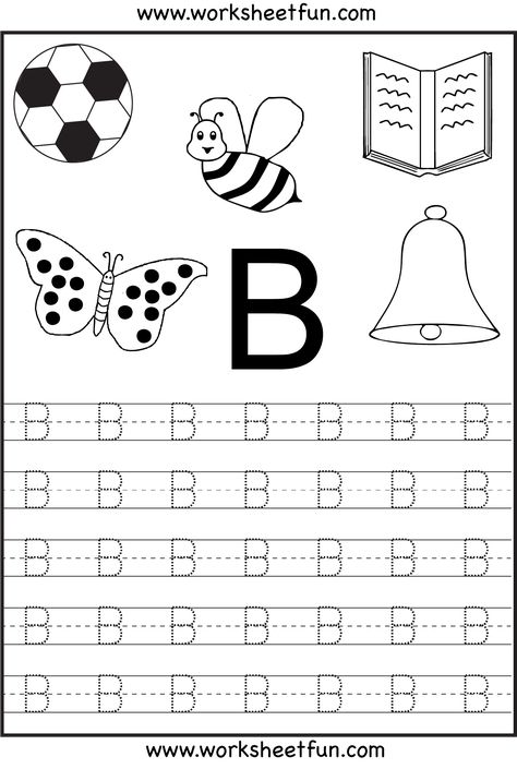 Free Printable Letter Tracing Worksheets For Kindergarten – 26 Worksheets Letter B Worksheet, B Worksheet, Letter B Worksheets, Tracing Worksheets Free, Abc Worksheets, Alphabet Worksheets Kindergarten, Kindergarten Letters, Writing Practice Worksheets, Preschool Tracing