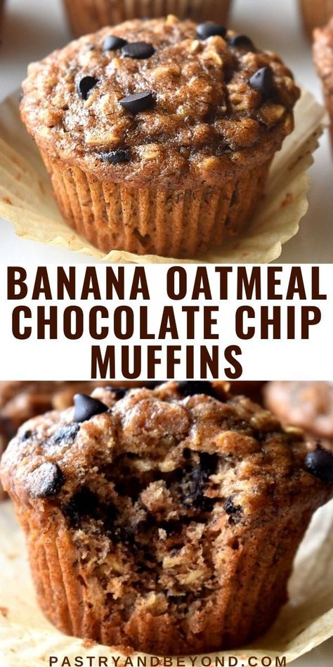 Healthier Banana Bread Muffins, Healthy Banana Oat Chocolate Chip Muffins, Banana Oat Chocolate Muffins, Muffins With Bananas And Oats, Banana Chocolate Chip Muffins 3 Bananas, Banana Chocolate Chip Muffins 2 Bananas, Bana Chocolate Chip Muffins, Whole Wheat Banana Bread Muffins, Chocolate Chip Muffins Oatmeal