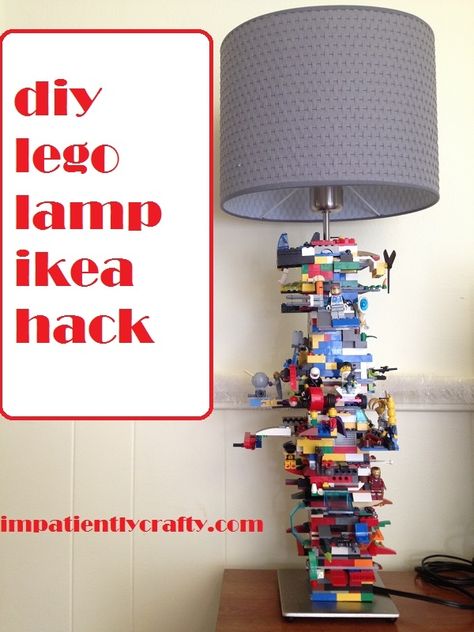 Nothing is more satisfying than giving an IKEA staple a personalized refresh. Just build your LEGO creation around the base of this metal lamp, then ask your child to "update" it every so often. Get the tutorial at Impatiently Crafty »  - GoodHousekeeping.com Lego Lamp, Paper Bag Flooring, Lamp Ikea, Lego Bedroom, Diy Floor Lamp, Lego Decorations, Diy Lego, Ikea Lamp, Diy Hack