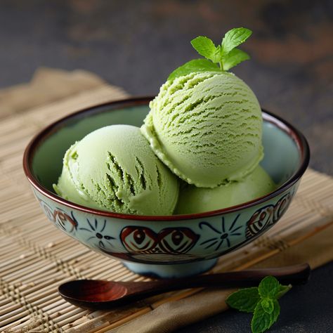 Green Tea Ice Cream Wasabi Ice Cream, Matcha Green Tea Ice Cream, Bamboo Backdrop, Ice Cream Matcha, Ice Cream Lab, Green Ice Cream, Tea Ice Cream, Weekly Recipes, Matcha Milk