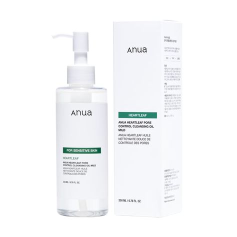 Anua - Heartleaf Pore Control Cleansing Oil Mild | YesStyle Anua Oil Cleanse, Anua Heartleaf Cleansing Oil, Anua Cleansing Oil, Anua Products, Too Faced Highlighter, Japanese Lifestyle, Skin Care Devices, Helianthus Annuus, Rosmarinus Officinalis