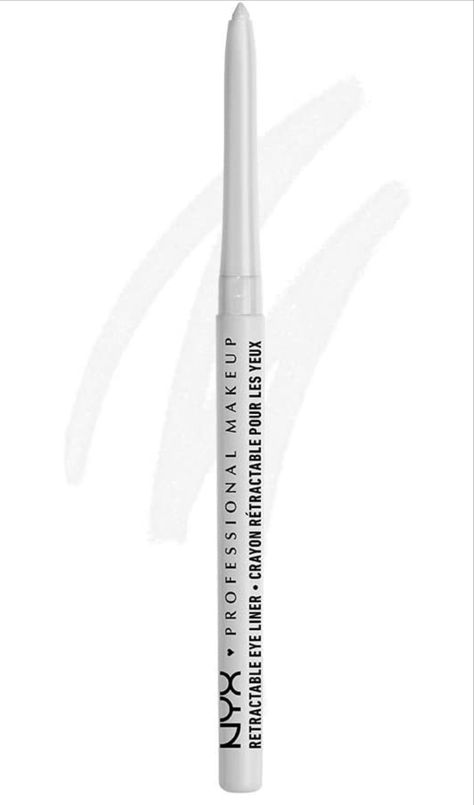 NYX PROFESSIONAL MAKEUP Mechanical Eyeliner Pencil, White Retractable Eyeliner, White Eyeliner Pencil, White Eyeliner, Eyeliner Pencil, Eyeliner Looks, Eye Pencil, Nyx Professional Makeup, Pencil Eyeliner, Eyebrow Pencil