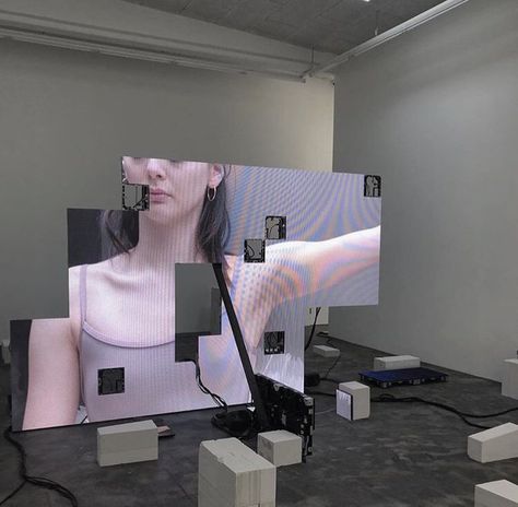 Jesper Just  (@jesperjust) Pop Up Installation, Art Exhibition Ideas, Divine Machinery, Touch Designer, Screen Installation, Virtual Production, Interaktives Design, Nam June Paik, Rites Of Passage