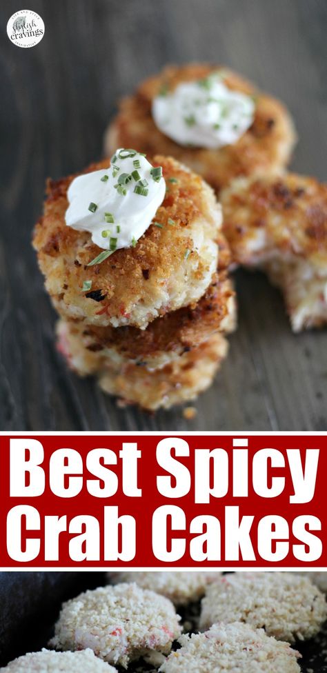 Spicy Crab Cakes - Perfect summer appetizer, can also be served with a side salad for dinner!     #crabcakes #crabcakerecipe #goodfood #seafoodrecipes #crabcake Spicy Crab Cakes, Seafood Board, Stylish Cravings, Crab Cake Recipes, Spicy Seafood, Spicy Crab, Salad For Dinner, Awesome Appetizers, Crab Cake Recipe