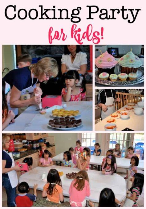 One of our favorite parties to throw- a cooking party for kids! Kids start by decorating chef's aprons, and the prepare mini pizzas and also decorate cupcakes for dessert! Ideas for invites, thank you cards, and party favors are all in this post!  #CookingParty #BakingParty #KidsBirthdayParties #CookingPartyForKids Birthday Party Ideas At Home, Kids Cooking Party, Decorate Cupcakes, Cooking Party, Birthday Party Games For Kids, Birthday Party At Home, Boy Party Favors, Mini Pizzas, Birthday Themes For Boys