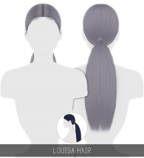 Simpliciaty on Instagram: “👯 Theresa & Louisa Hairs 👯 - Two sleek thick ponytail hairstyles. Theresa has a curly texture, while Louisa is straight! It also comes…” Sims 4 Simpliciaty Hair, Ts4 Baddie Hair, Sims 4 Cc Hair Simpliciaty, Sims 4 Cc Simpliciaty Hair, Thick Ponytail Hairstyles, Sims 4 Cc Hair Toddler, Alpha Cc Hair, Sims 4 Hair Cc Female, Ts4 Cc Hair