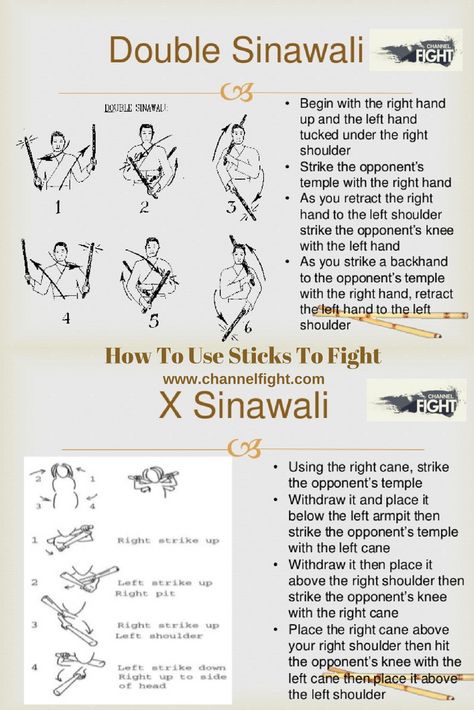 Stick fight - How to use sticks to fight. Stick Fight Forms Double Sinawali & X Sinawali. Martial arts fight. Arnis Martial Art, Martial Arts Tricking, Filipino Martial Arts Sticks, Kali Sticks, Kali Martial Art, Kali Sticks Martial Arts, Systema Martial Art, Kali Escrima, Eskrima Kali Martial Arts