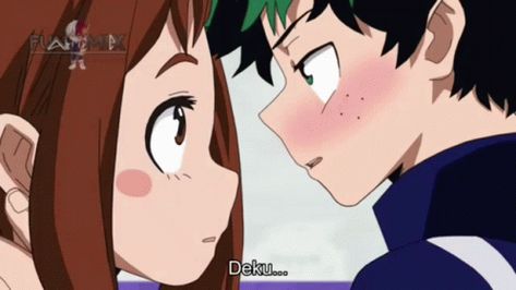 Deku X Ochaco Deku X Uraraka GIF - Deku X Ochaco Deku X Uraraka - Discover & Share GIFs Deku Gif, Pokemon Go Cards, Disney Descendants Characters, My Hero Academia Deku, Anime Kiss Gif, Deku X Uraraka, Ochako Uraraka, Boku No Hero Academia Funny, Anime Love Couple