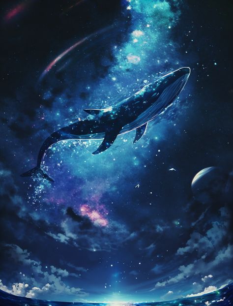 Artist: M.style @M_style052 AI-generated Illustration whale #wallpaper #illustration #background #whale AIイラスト nijijourneyV5 ファンタジー Space Whale Wallpaper, Whale In The Sky, Fantasy Whale, Celestial Whale, Galaxy Whale, Illustration Whale, Whale Wallpaper, Space Whale, Ocean Whale