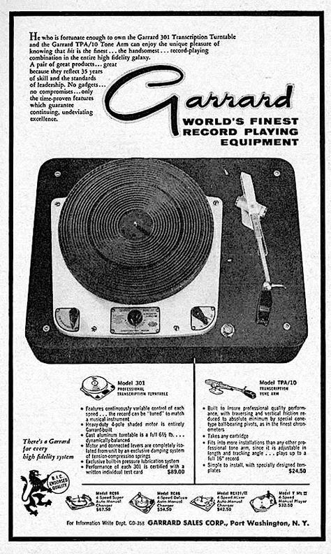 Garrard Turntable, Eddy Current, Hi Fi System, Toned Arms, Could Play, Belt Drive, Audiophile, Radio Station, The Source