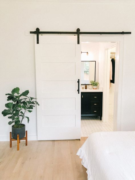 Old Home Remodel Before + After | The HARRISON Project | The Final Reveal Barn Door Master, Scandinavian Home Design, Fixer Upper House, Upper House, House Flip, Mid Century Modern Scandinavian, Bathroom Suite, Hus Inspiration, Creative Idea