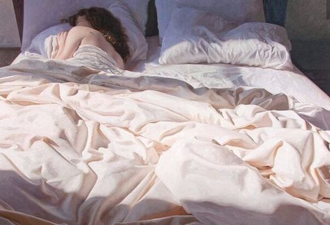 Jolie Photo, Water Painting, 영감을 주는 캐릭터, Japanese Artists, Realism, Oil Painting, Art Inspiration, Sleep, Bed