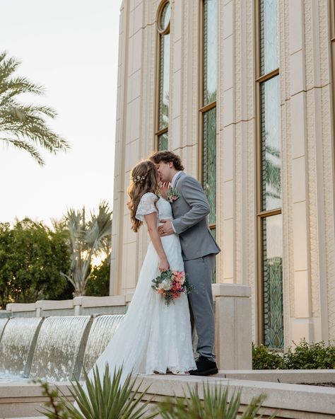 the decker’s 💛 • • bridal photos like these are exactly why I encourage my lds couples to book a separate bridal session apart from their wedding day! temple exits can be hectic, and typically there’s not a lot of room to take intentional time and focus on photos of just you & your love. bridals sessions are not only perfect for documenting your first look, but for taking the stress off of bridal photos on your actual day too 🫶🏻 it was so nice to walk around the temple ground with madison ... Temple Bridal Photos, Lds Wedding Photos, Temple Photoshoot, Temple Wedding Pictures, Mormon Wedding, Dream Marriage, Lds Temples Wedding, Temple Pictures, Lds Wedding