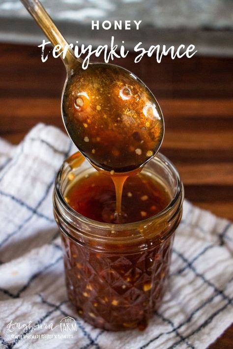 Chinese Sauce Recipe, Honey Teriyaki Sauce, Garlic Oil Recipe, Jerky Marinade, Sweet Teriyaki Sauce, Teriyaki Sauce Recipe, Homemade Pantry, Bbq Menu, Gluten Free Soy Sauce