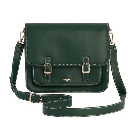 Into The Woods Satchel - Green | Fable England | Wolf & Badger Green Leather Purse, Green Satchel, Form Outfits, Fable England, Sixth Form, Organized Storage, Green Handbag, Hand Painted Jewelry, Rich Green