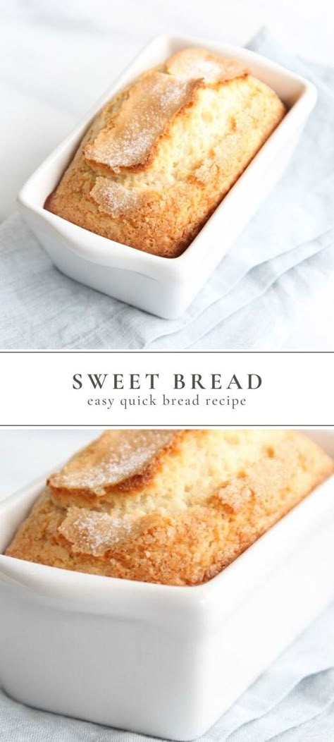 Simple Sweet Bread, Simple Sweet Bread Recipe, Easy Sweet Bread, Sweet Bread Recipe, Easy Quick Bread, Quick Bread Recipes Easy, Quick Bread Recipe, Sugar Bread, Recipe For Breakfast