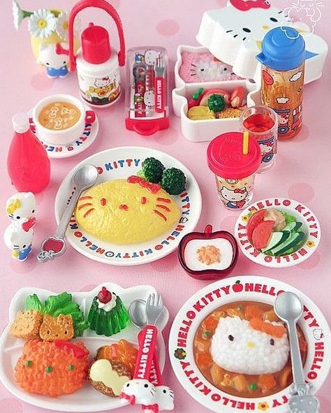 Hello Kitty Food, Hello Kitty Toys, Charmmy Kitty, Re Ment, Kawaii Toys, Hello Kitty Party, Tiny Food, Hello Kitty Items, Kawaii Food